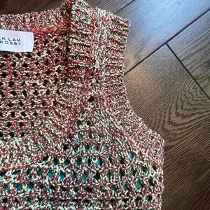 Derek Lam 10 Crosby Eliana Sweater Tank Dress in RED/YELLOW/GREEN